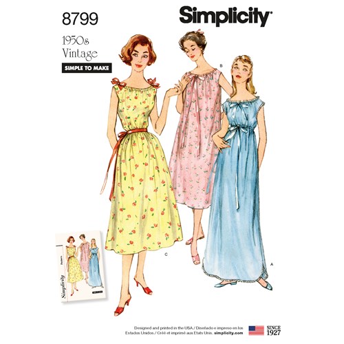 Simplicity Vintage Nightwear S8799