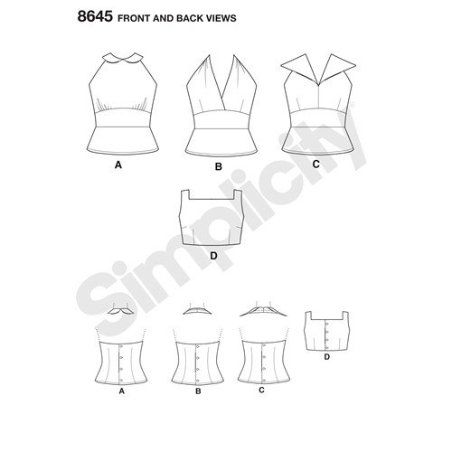 Simplicity Vintage Tops S8645