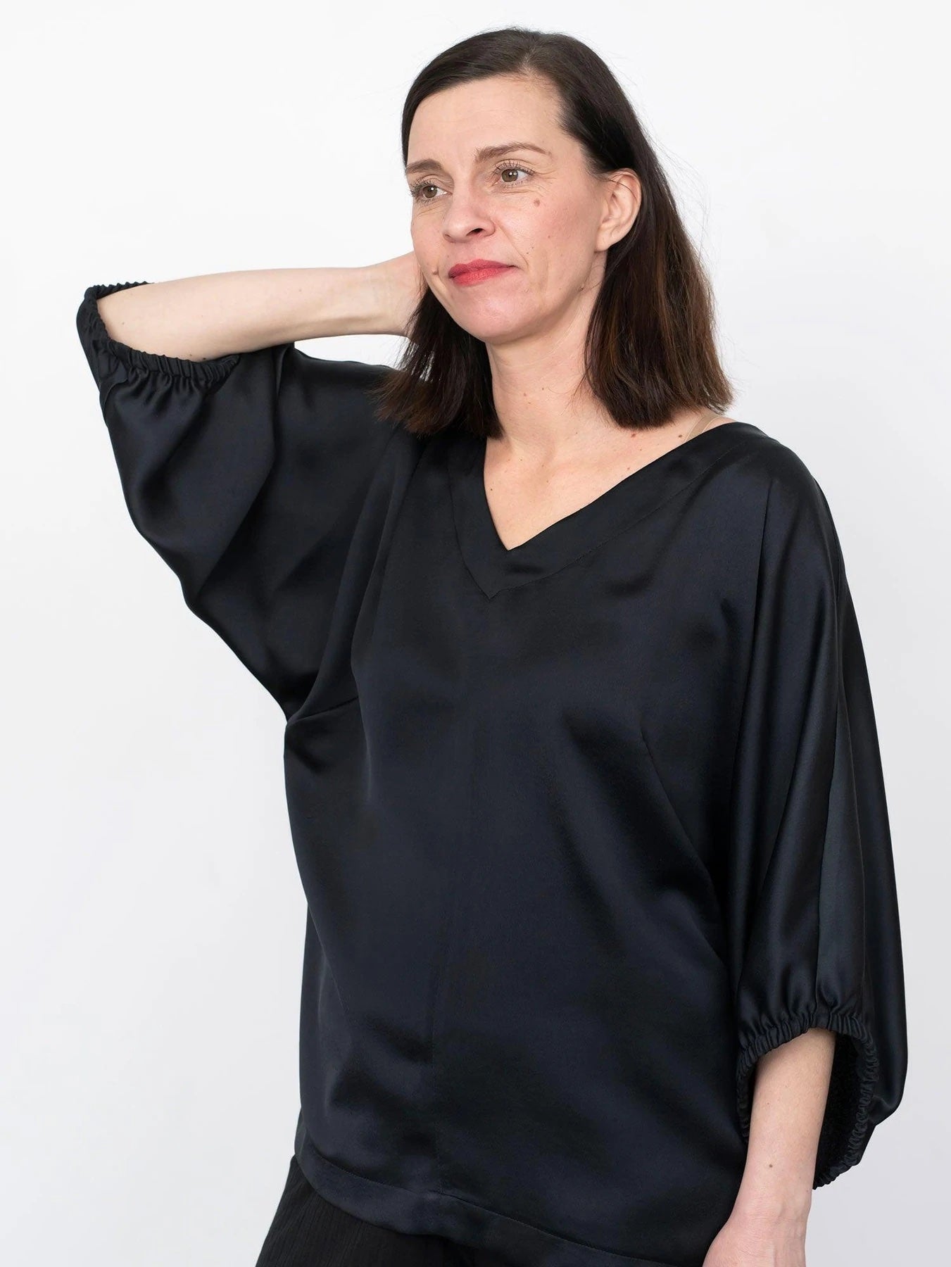 The Assembly Line V-neck Cuff Top
