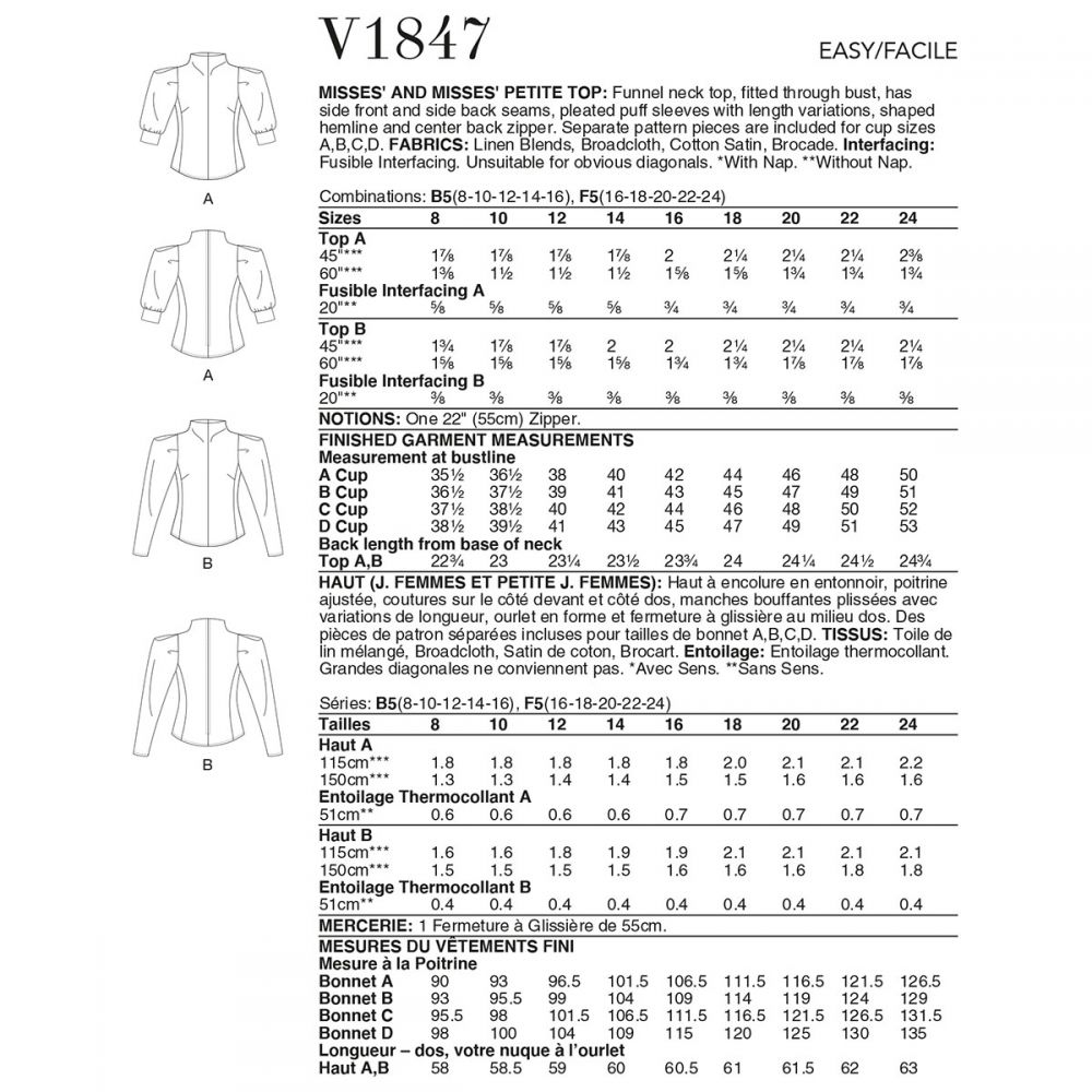 Vogue Top V1847