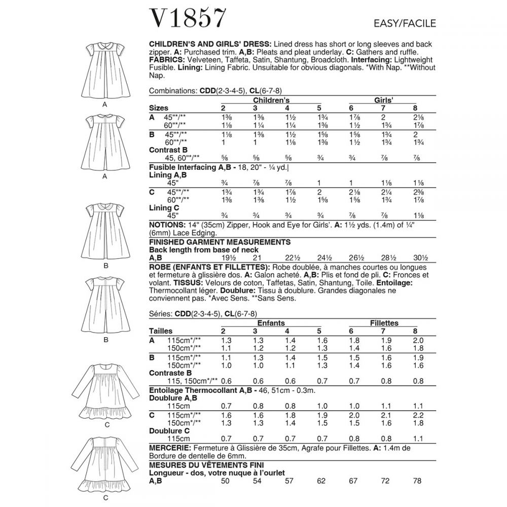 Vogue Children's Dresses V1857