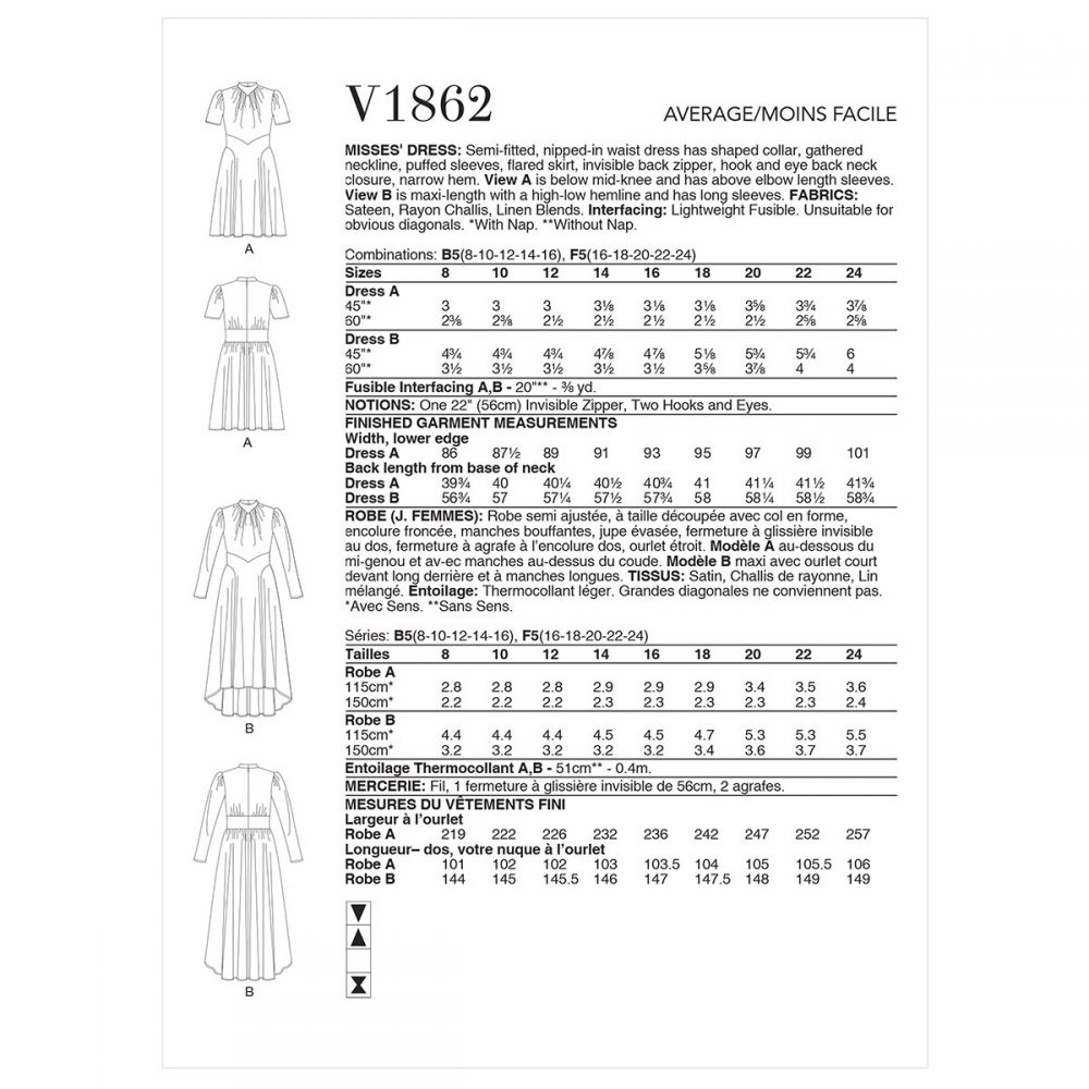 Pattern V1829 Vogue Dress V1862 – The Fold Line