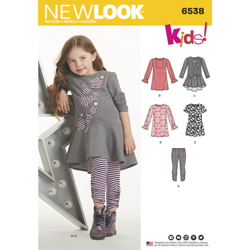  Simplicity New Look Kids Pattern Toddler Dress, Top, Leggings  and Bolero Size 1/2-1-2-3-4 : Arts, Crafts & Sewing