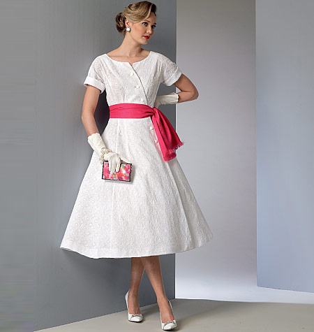 Vogue Vintage Dress and Sash V9105 - The Fold Line