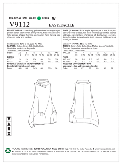 Vogue Dress V9112 - The Fold Line