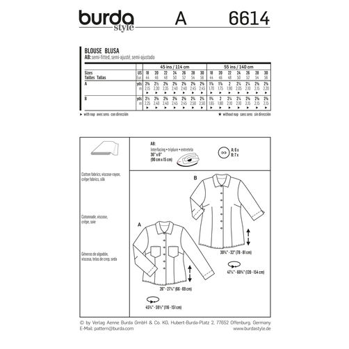 Burda Blouse 6614 - The Fold Line