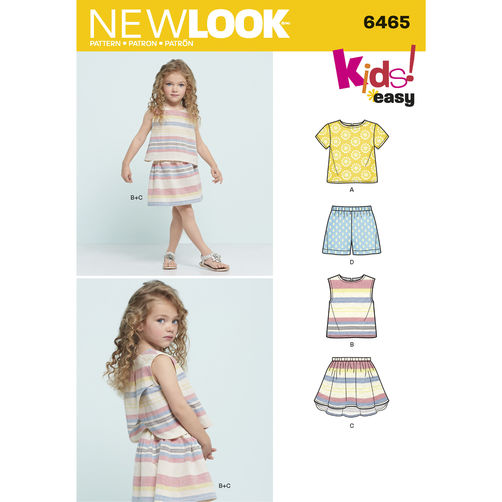 New Look Sewing Pattern 6339 Girls Tops Dipped Hem Skirts Easy Tweens 8-16 UNCUT 