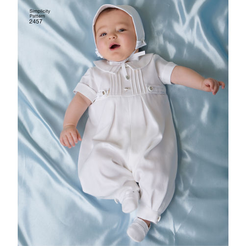 Amazon.com: McCall's Patterns M6221 Infants' Christening Gown, Rompers with  Snap Crotch in 2 Lengths and Bonnets : Arts, Crafts & Sewing