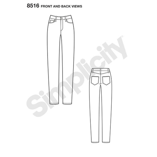 Simplicity Skinny Jeans S8516 - The Fold Line