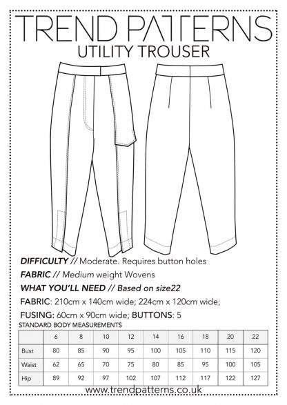 Trend Patterns TPC12 Utility Trouser - The Fold Line