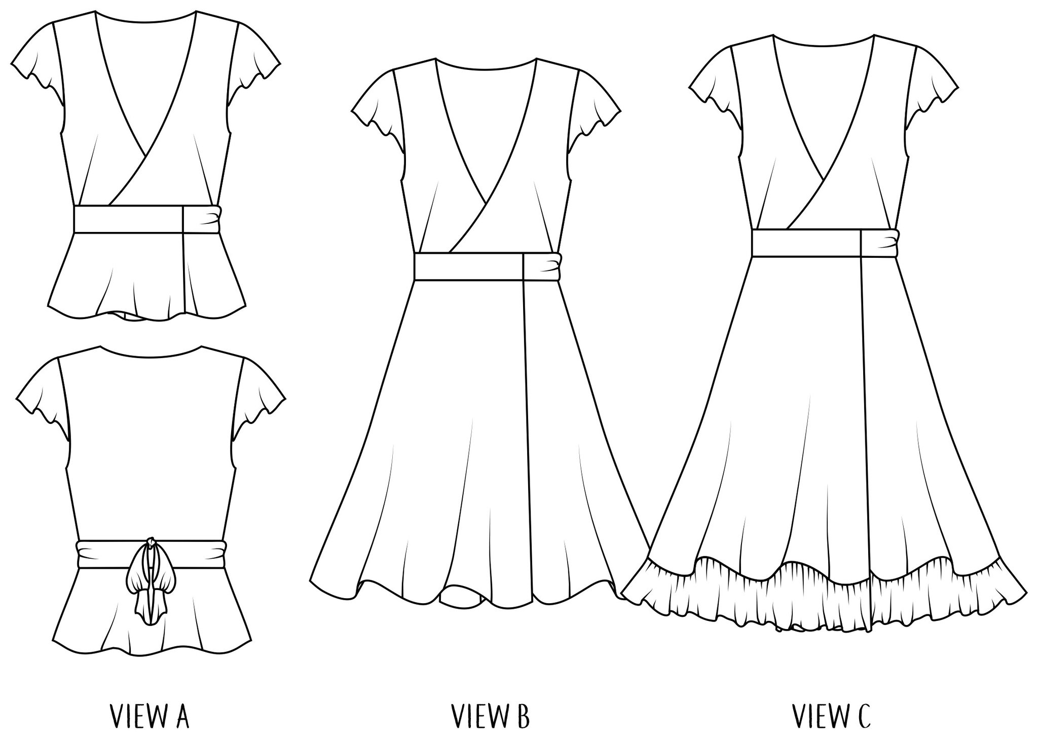 Matilda Wrap Dress and Top PDF - The Foldline