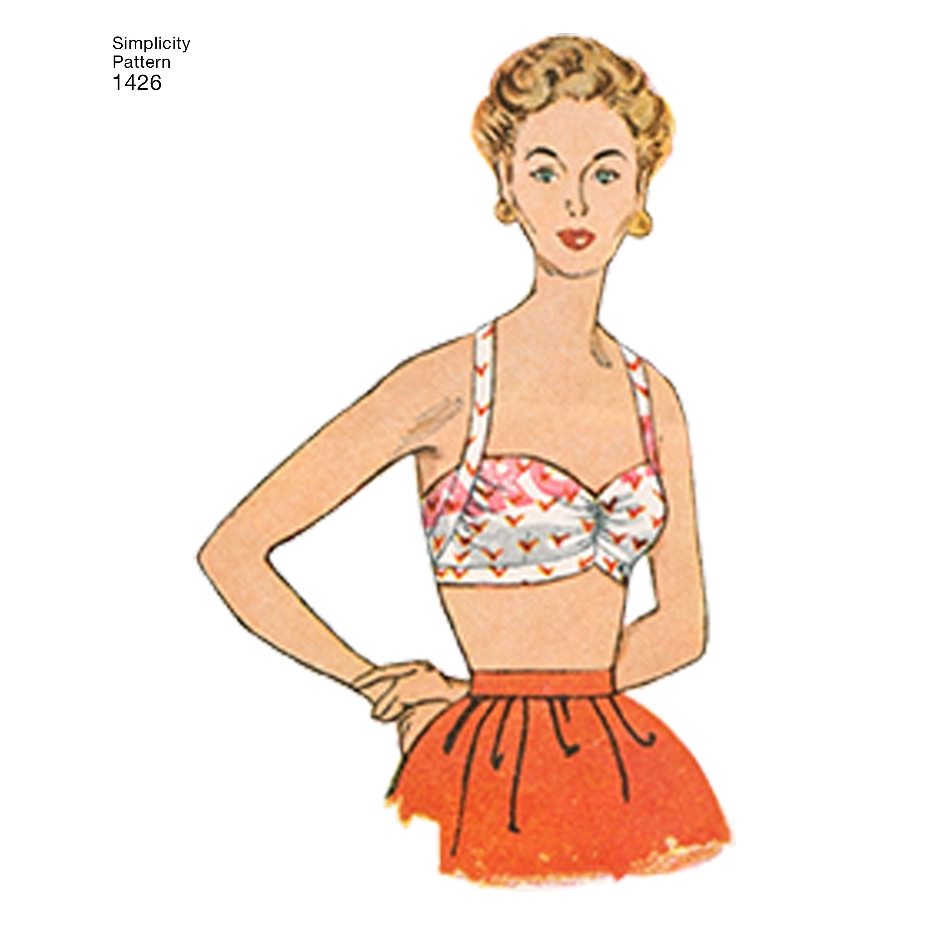 Simplicity Misses' Vintage 1950's Bra Tops 1426 pattern review by sewtofit