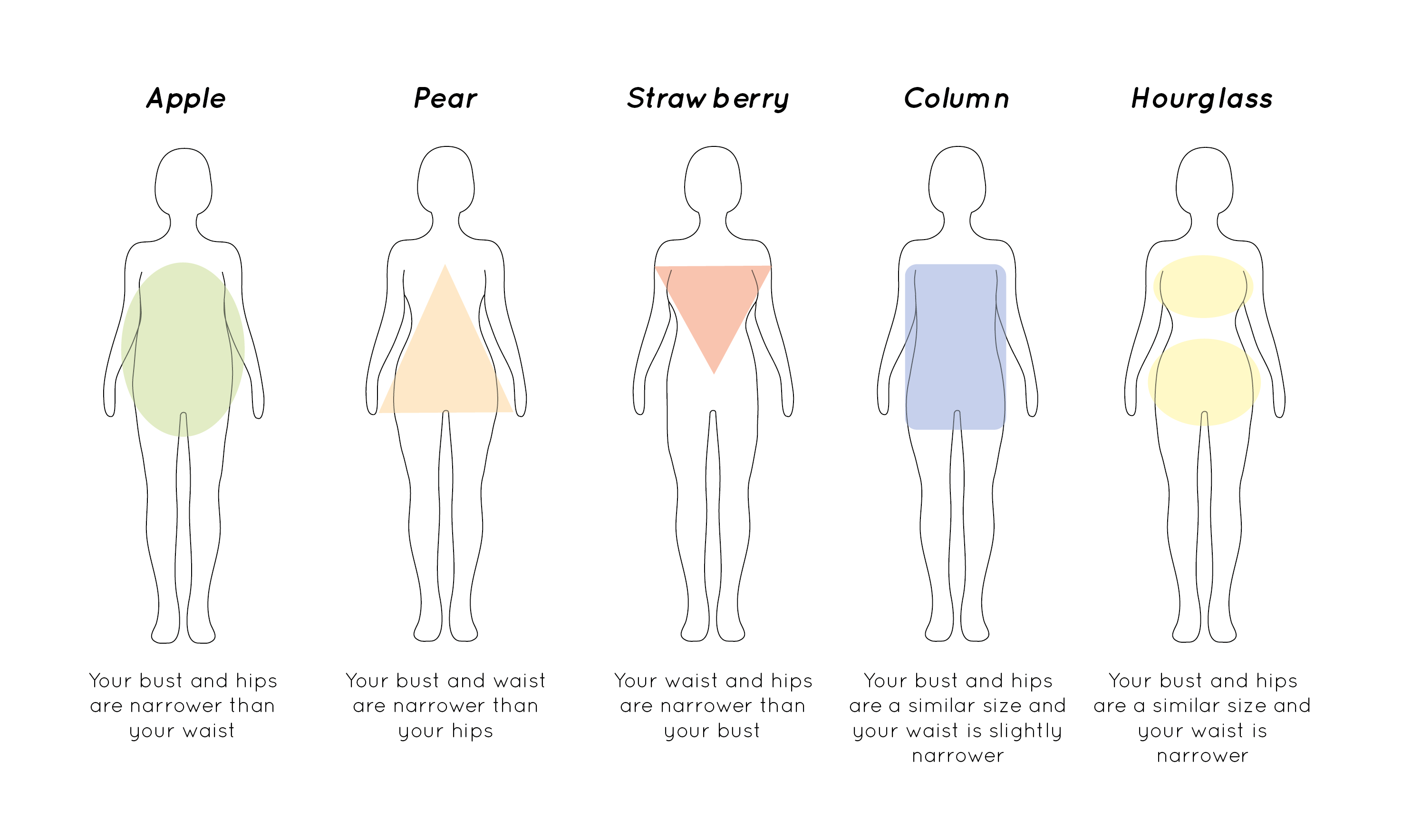 Different Types of Women's Body Shapes and Figures - sewing school