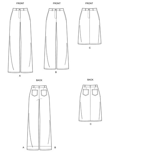 New Look Trousers and Skirt N6643 - The Fold Line