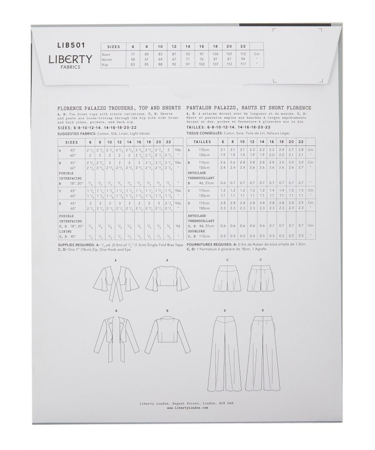 Liberty Sewing Patterns Florence Palazzo Suit - The Fold Line
