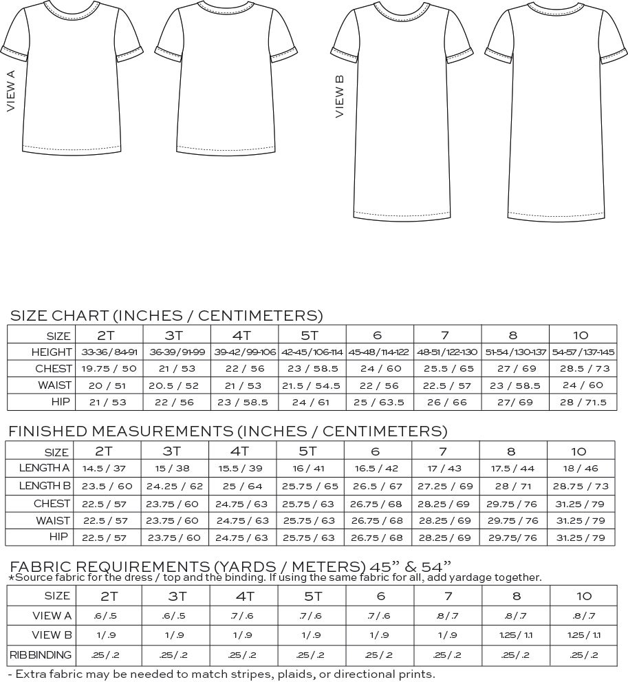 True Bias Mini Rio Ringer T-shirt and Dress - The Fold Line