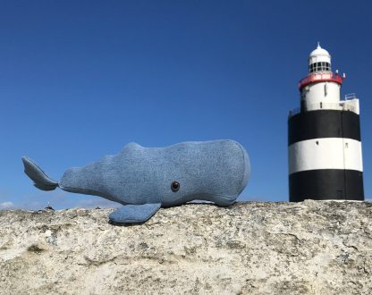 Whale toy, the Cashalot (Sperm Whale) Soft Toy sewing pattern by Crafty Kooka. A soft toy pattern made in any fabric you like. An old pair of jeans works well.