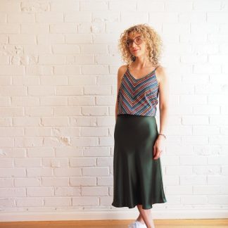 Buy the Evie Bias Skirt sewing pattern from Tessuti Fabrics on The Fold Line.