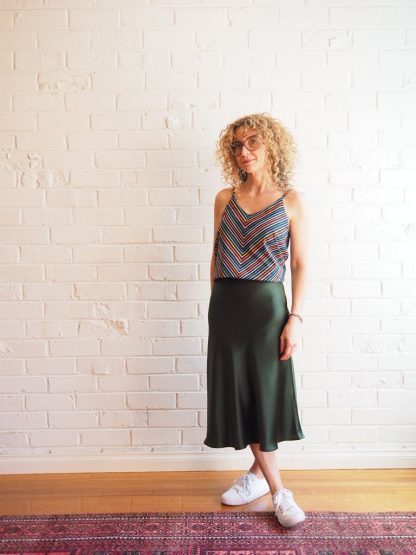 Buy the Evie Bias Skirt sewing pattern from Tessuti Fabrics on The Fold Line.