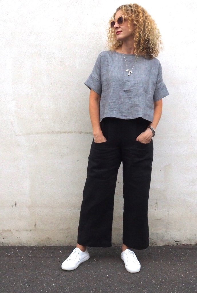 Buy the Robbie Pants sewing pattern from Tessuti Fabrics on The Fold Line.