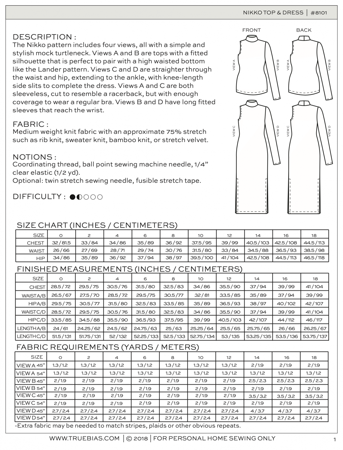 The Nikko Sewing Pattern - True Bias - Available on The Fold Line