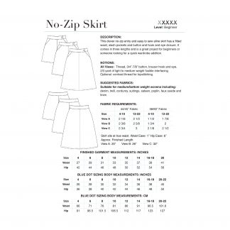 Blue Dot Patterns No-Zip Skirt - The Fold Line