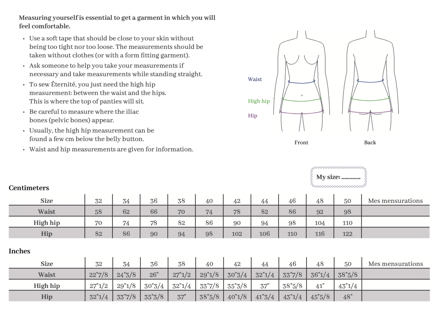 Étoffe Malicieuse Éternité Menstrual Pants PDF - The Fold Line