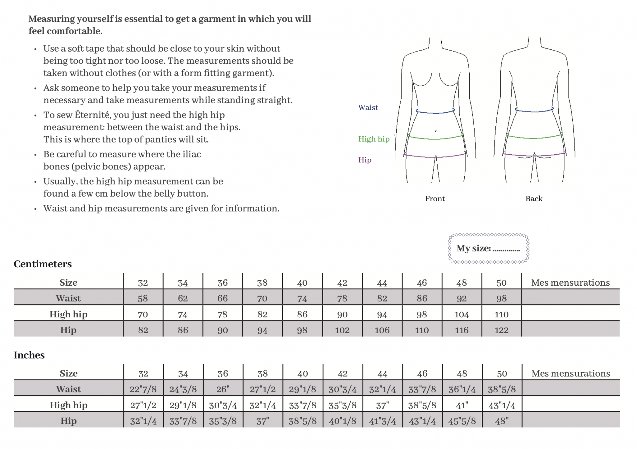 Étoffe Malicieuse Éternité Menstrual Shorty PDF - The Fold Line