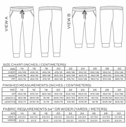 Hudson Pants Sewing Pattern - True Bias - Available from The Fold Line