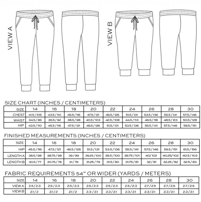 Hudson Pants Sewing Pattern - True Bias - Available from The Fold Line