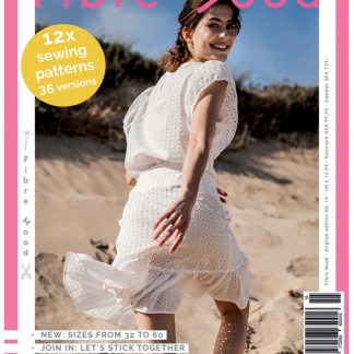 A sewing pattern magazine from Fibre Mood on The Fold Line. A magazine with 12 patterns and 36 style variations for summer, including women’s dresses, tops, trousers and children’s shorts.