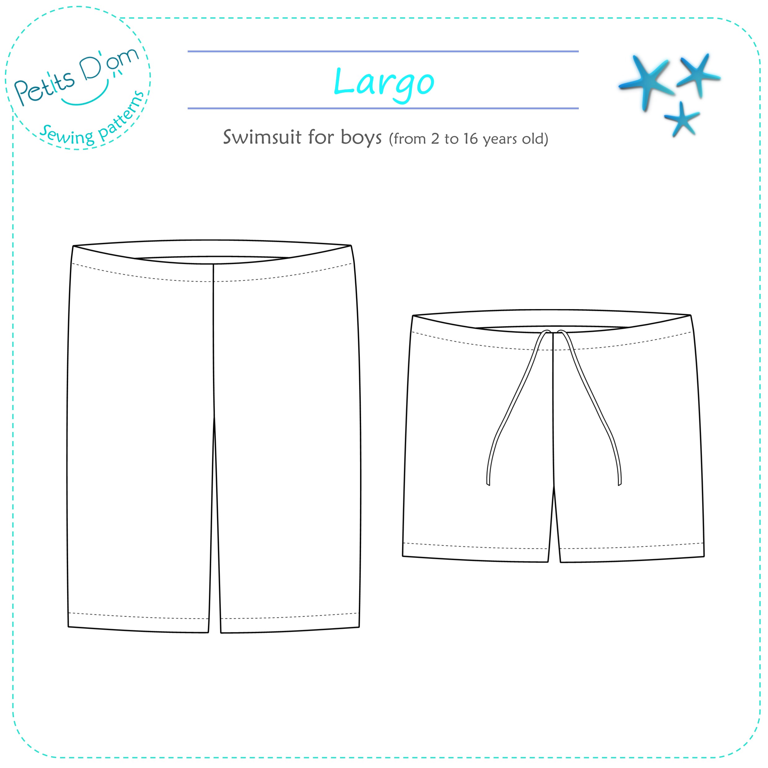 Petits D’om Child/Teen Largo Swim Shorts - The Fold Line