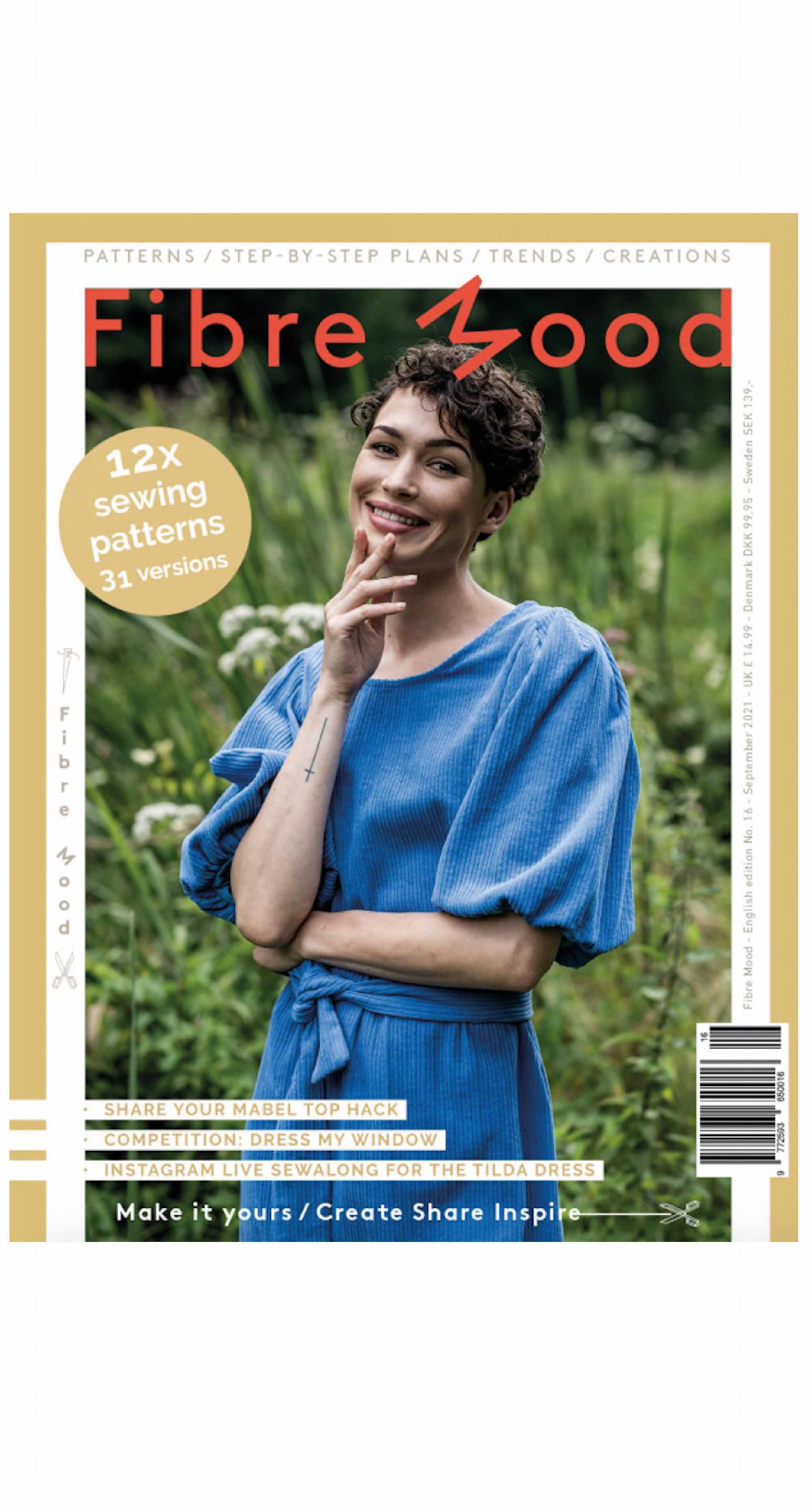 A sewing pattern magazine from Fibre Mood on The Fold Line. A magazine with 12 patterns and 31 style variations for autumn, including women’s trousers, skirts, tops, dresses, blouses, jacket, body warmer, and children’s dress and body warmer.