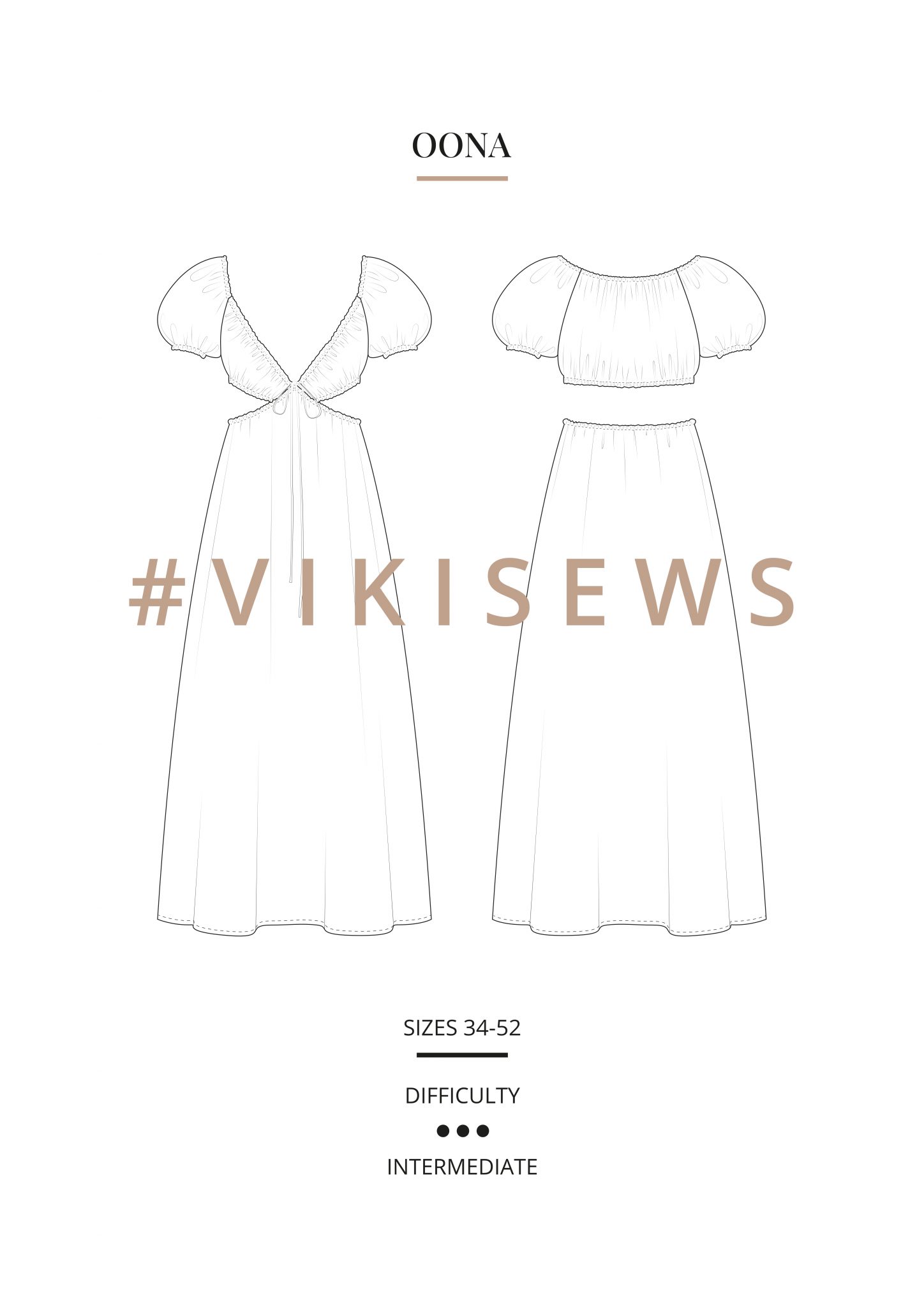 Vikisews Oona Dress PDF - The Fold Line