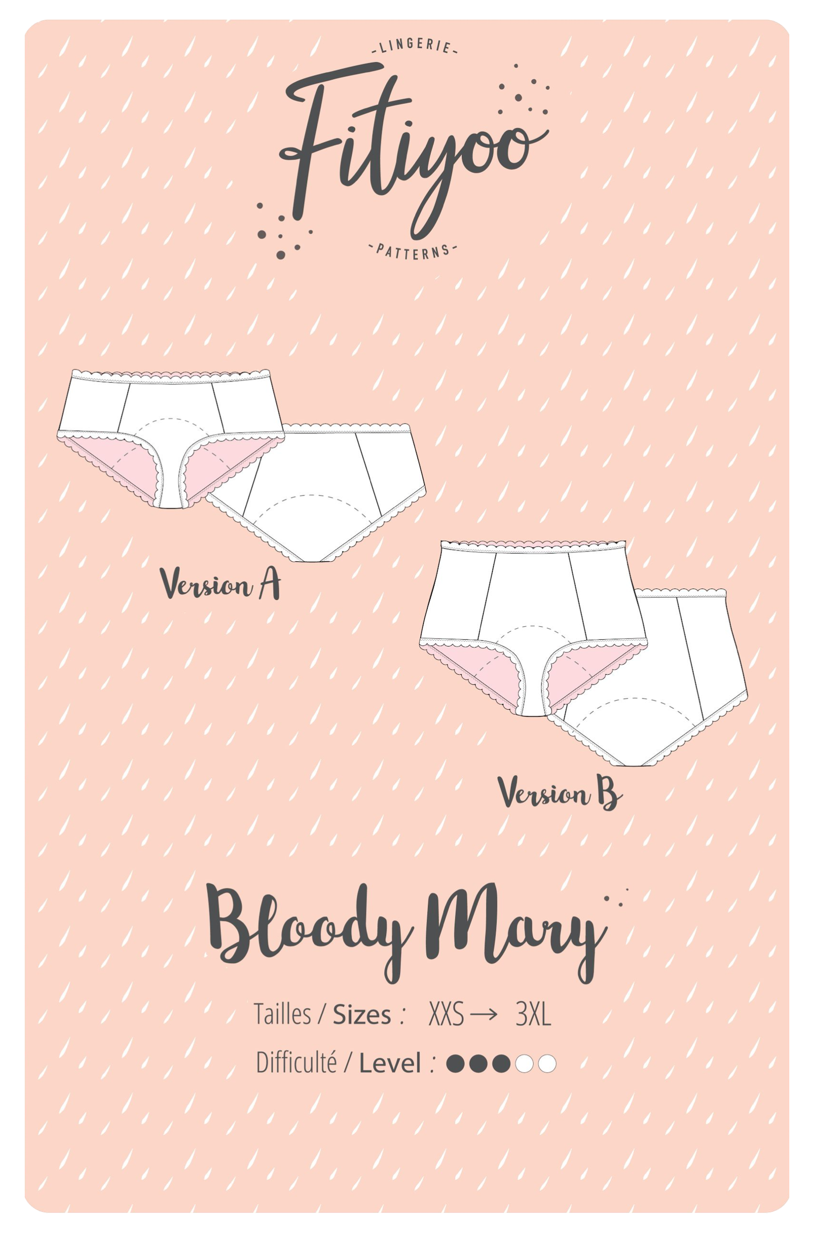 Menstrual briefs Bloody Mary - 2 Versions - XXS to 3XL