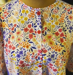 Front view of Anthea blouse with buttons