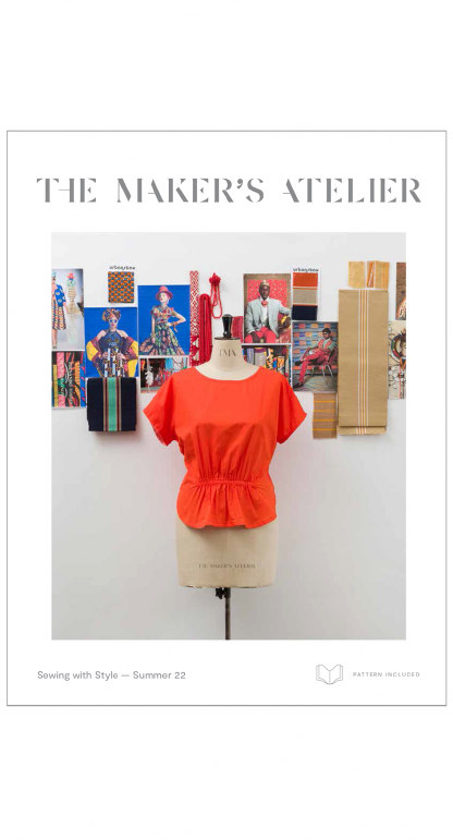 A sewing magazine from The Maker's Atelier on The Fold Line. A magazine all about vibrant colour, print and pattern inspired by the history and provenance of African fabrics, plus a gathered summer top and dress pattern.