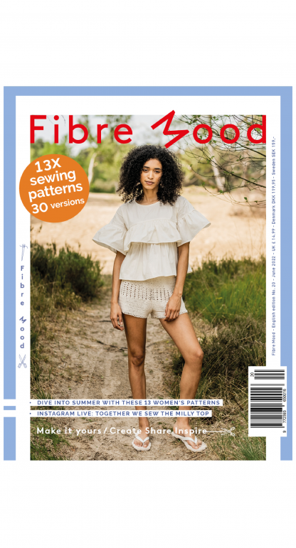 A sewing pattern magazine from Fibre Mood on The Fold Line. A magazine with 13 patterns and 30 style variations for summer, including dresses, tops, shorts and jumpsuits for women.