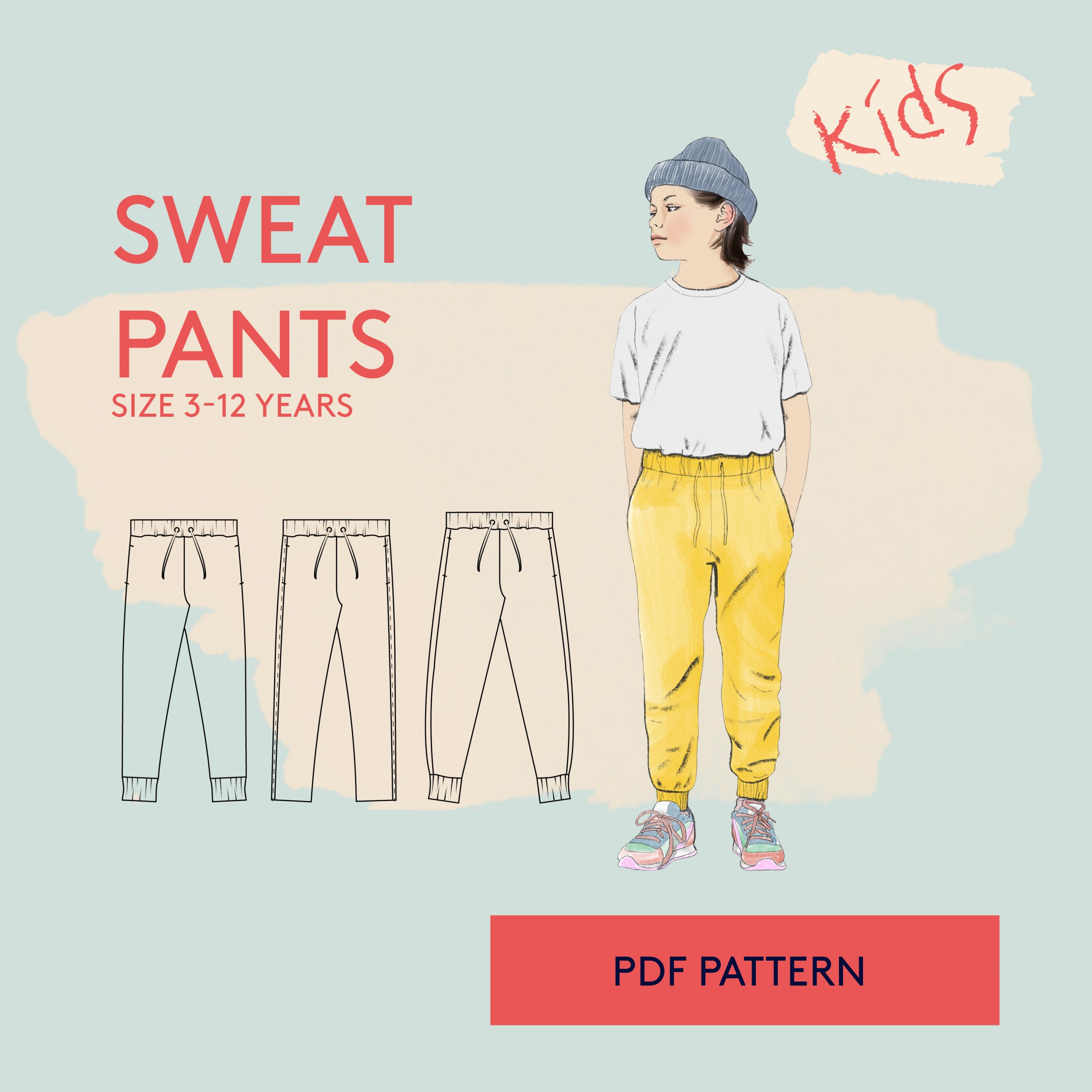 Infant Toddler Basic Pants WOVEN PDF pattern Sizes NB-4T | rayena