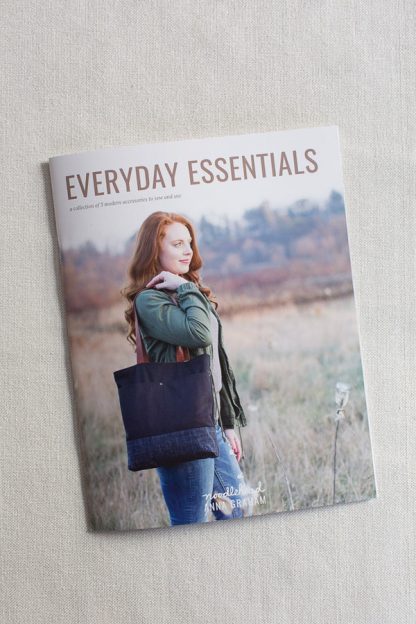 An Everyday Essentials Booklet from Noodlehead on The Fold Line. This book features three modern accessories to sew and use, a Wool + Wax Tote, Petal Pouch and Minimalist Wallet, it's packed with photographs, instructions and pattern sheet.