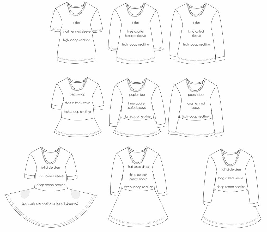 Waves & Wild Stephanotis T-shirt, Peplum Top and Dress - The Fold Line