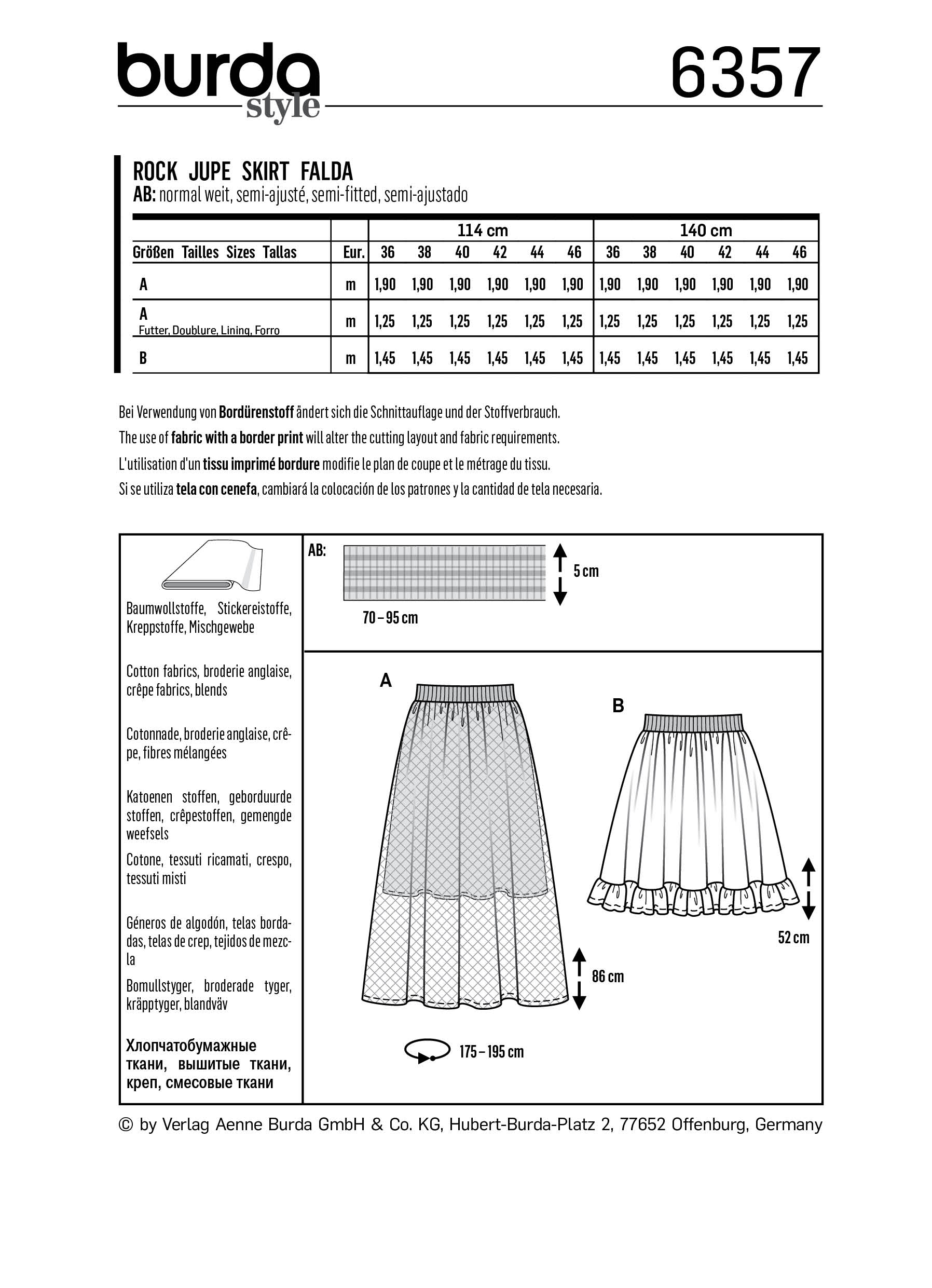 Burda Skirt 6357 - The Fold Line