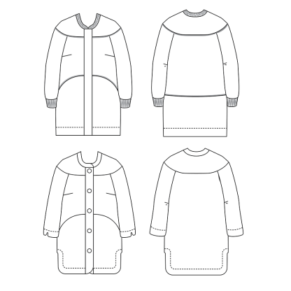 Blueprints for Sewing Moderne Coat - The Fold Line