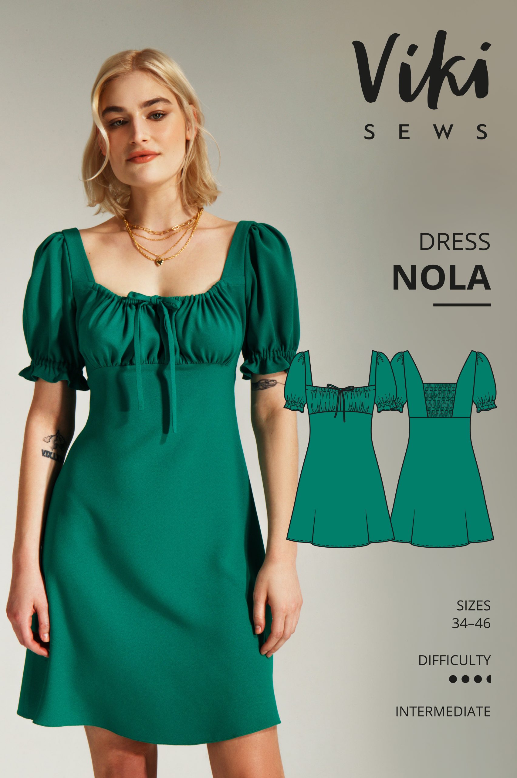 Vikisews Sewing Patterns for Women - Nola Summer Dress Sewing Pattern for  Women, Size US2 - US14 - Appropriate for Beginners with Easy to Follow