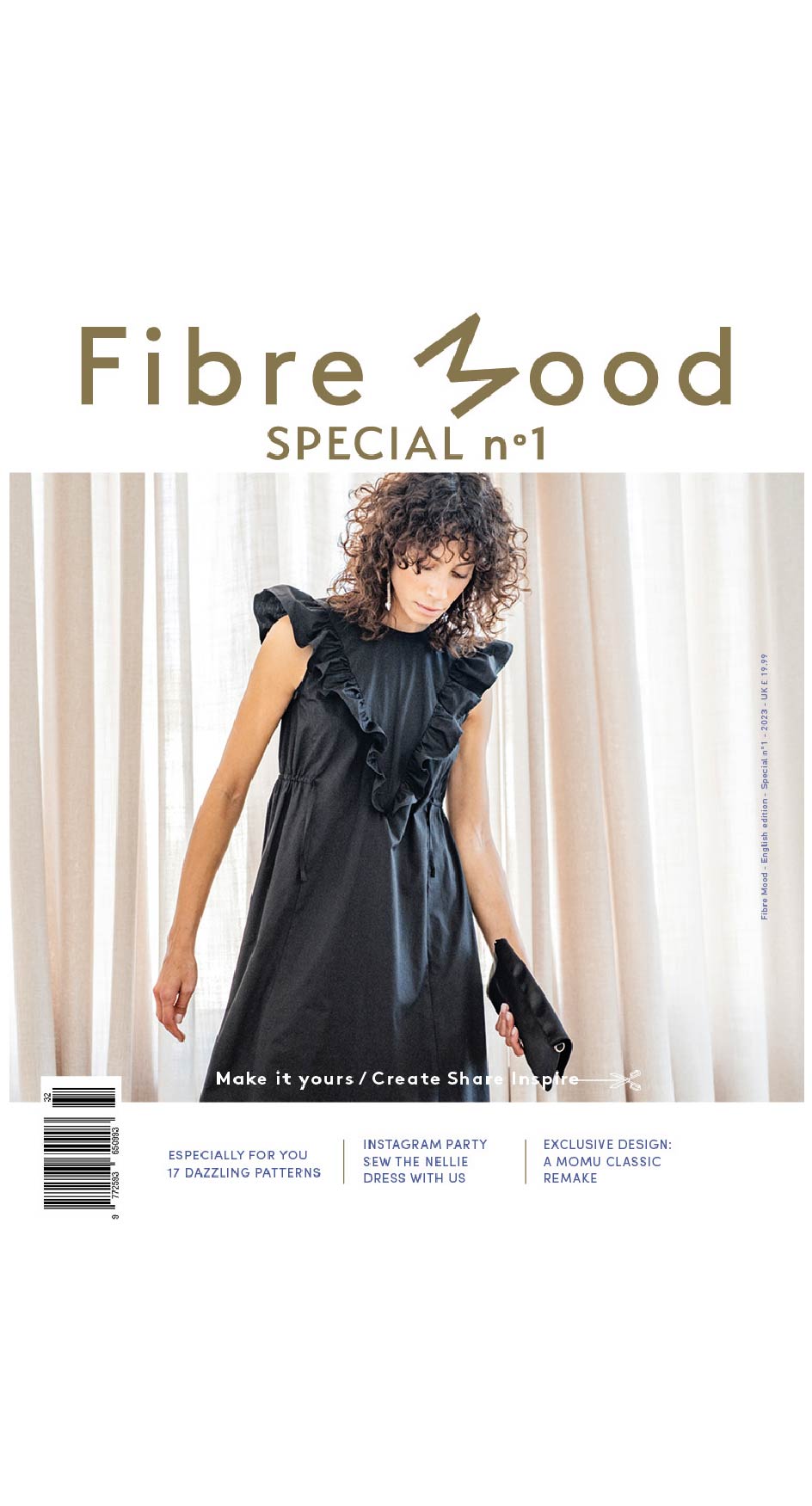 A sewing pattern magazine from Fibre Mood on The Fold Line. A magazine with 17 patterns including a jumpsuit, waistcoat, tops, trousers, jackets, and dresses.