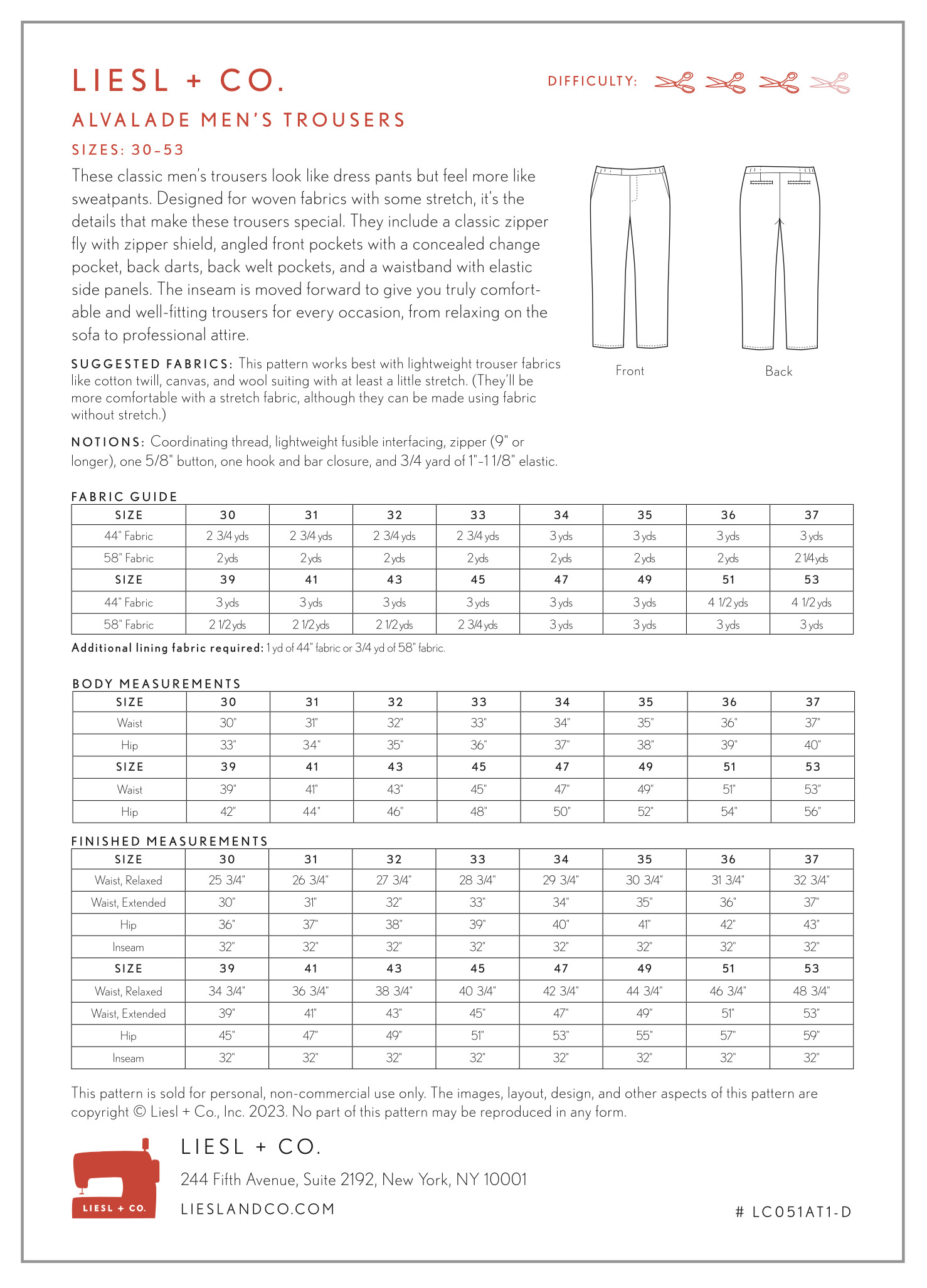 Trousers Size Chart & Conversion - Men & Women