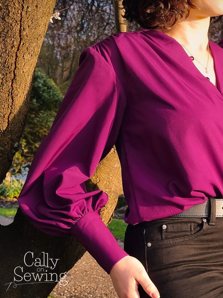 Edwige Blouse by Vikisews in Purple Crepe