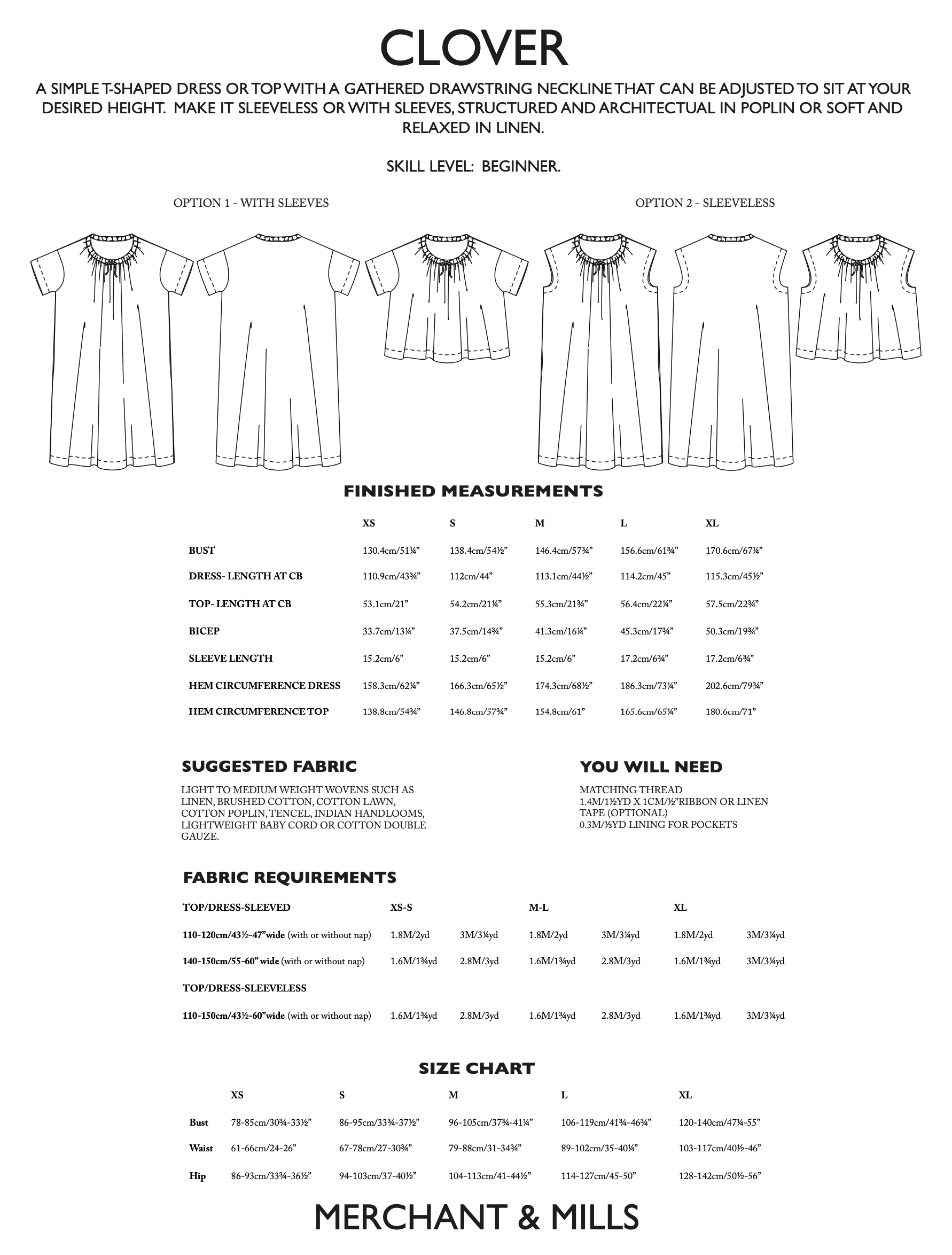 Merchant & Mills Clover Dress and Top - The Fold Line