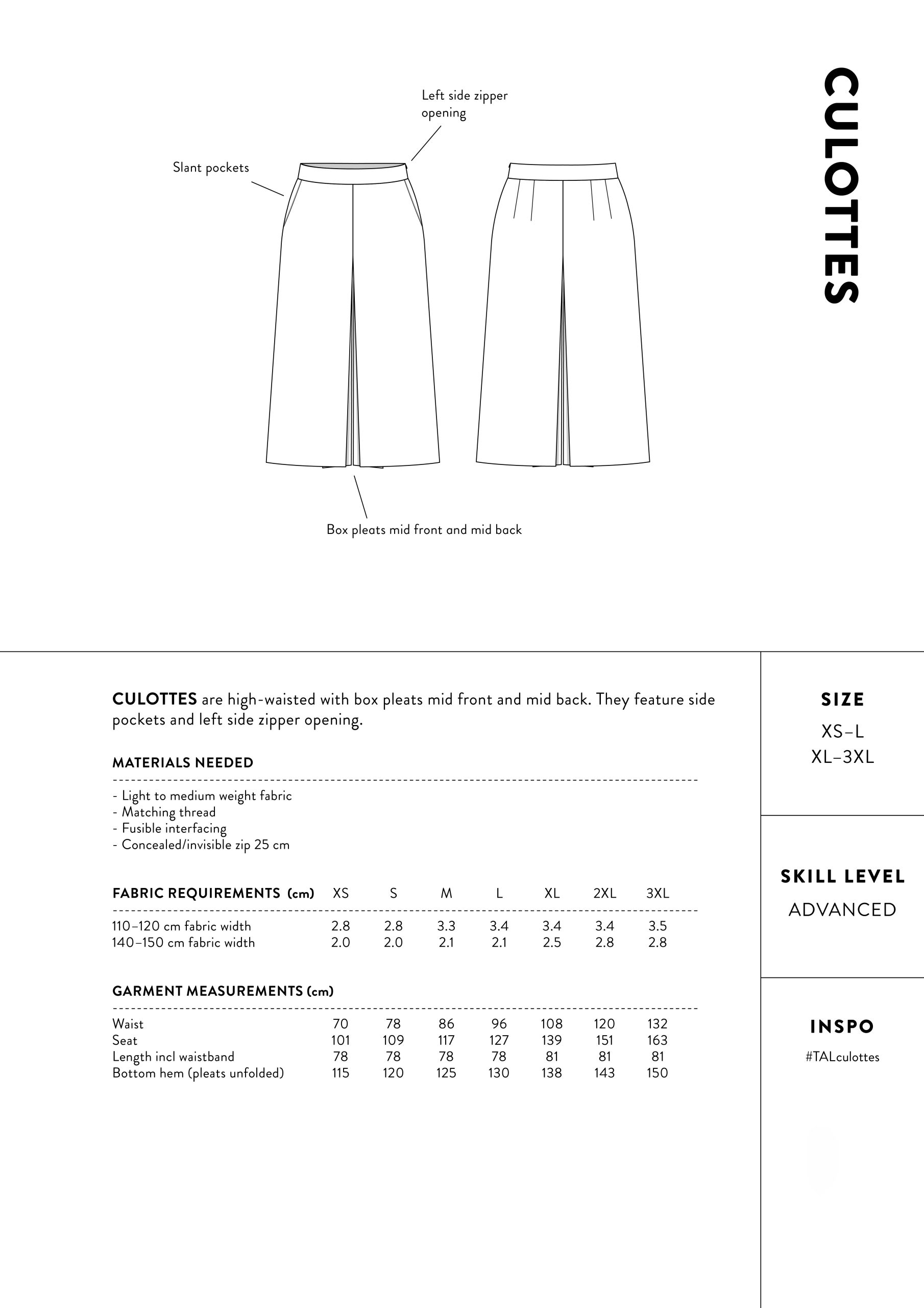 The Assembly Line Culottes - The Fold Line