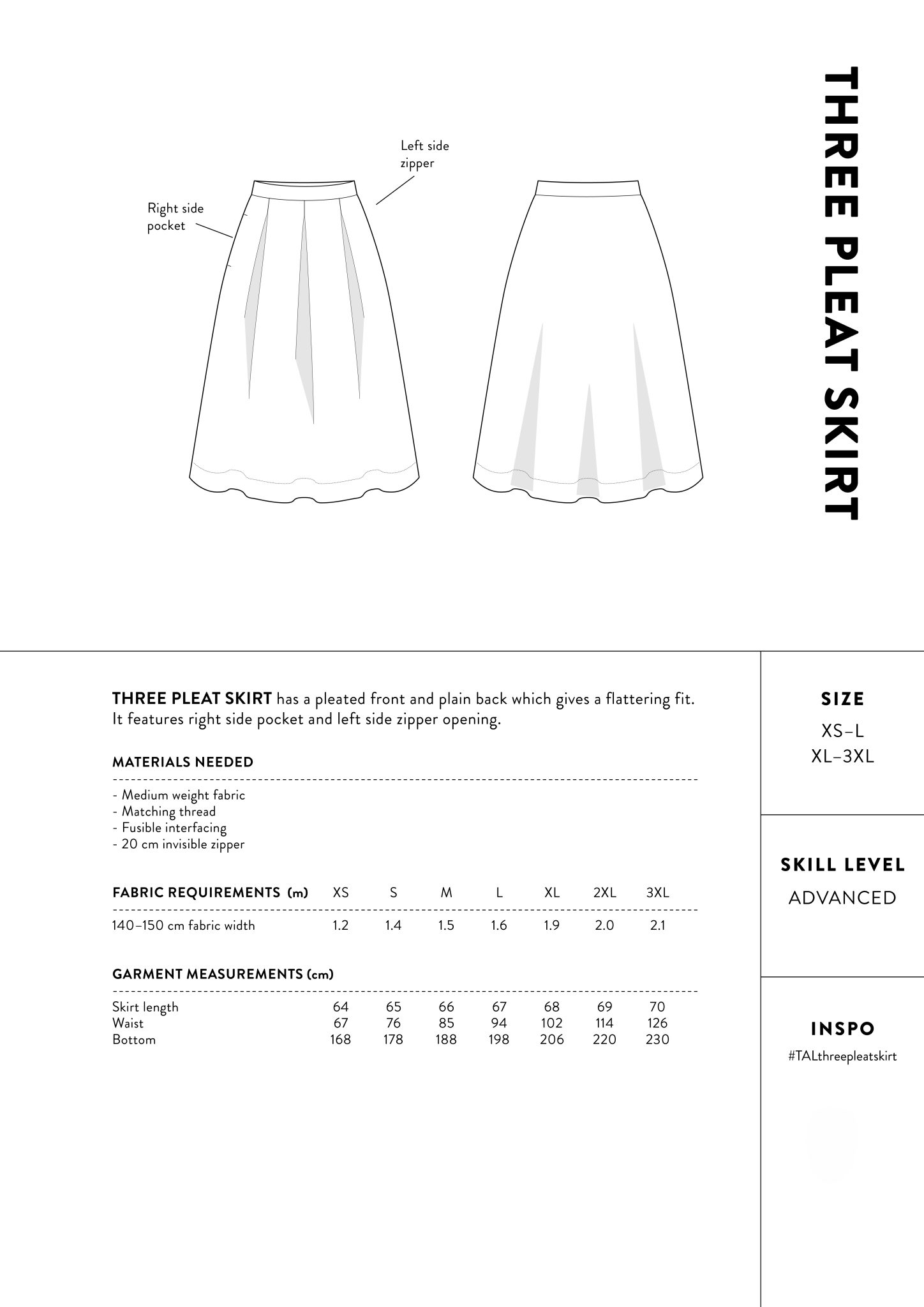 The Assembly Line Three Pleat Skirt - The Fold Line